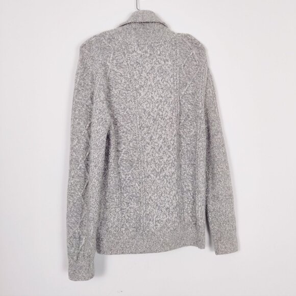 Wind River Men's Pullover Sweater in Silver Size Medium Chunky Cable Knit Cotton - Picture 3 of 10